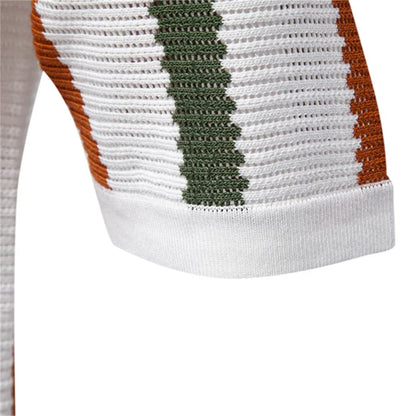 VERTICAL STRIPE KNIT POLO