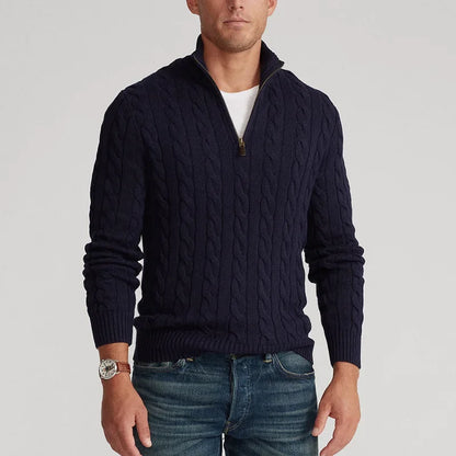 V&CO™ CABLE-KNIT ZIP-NECK SWEATER