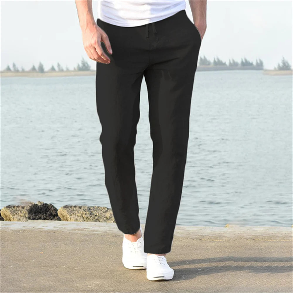 V&CO™  LINEN DRAWSTRING TROUSERS