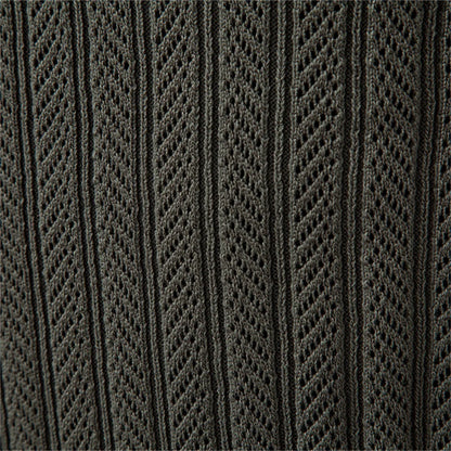 CABLE-KNIT ZIP POLO