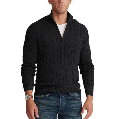 V&CO™ CABLE-KNIT ZIP-NECK SWEATER