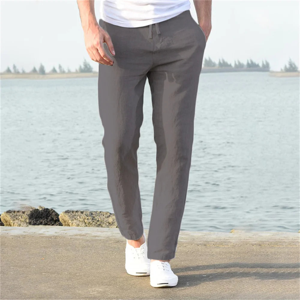 V&CO™  LINEN DRAWSTRING TROUSERS