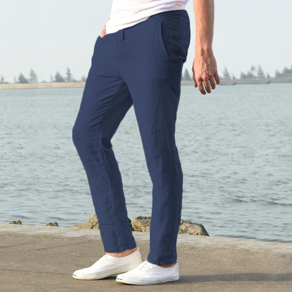 V&CO™  LINEN DRAWSTRING TROUSERS