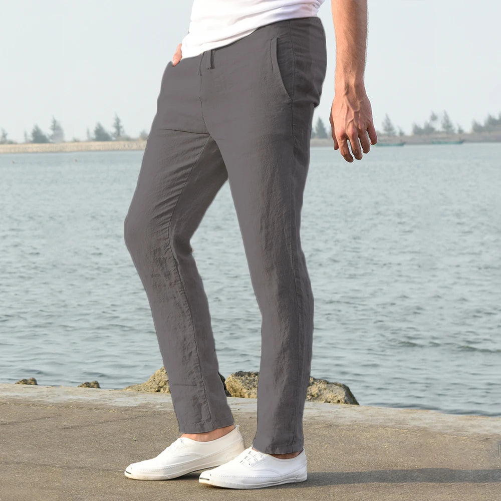 V&CO™  LINEN DRAWSTRING TROUSERS