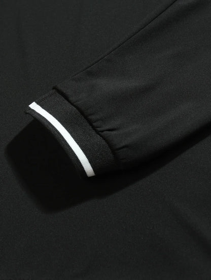 CONTRAST-COLLAR LONG-SLEEVE POLO