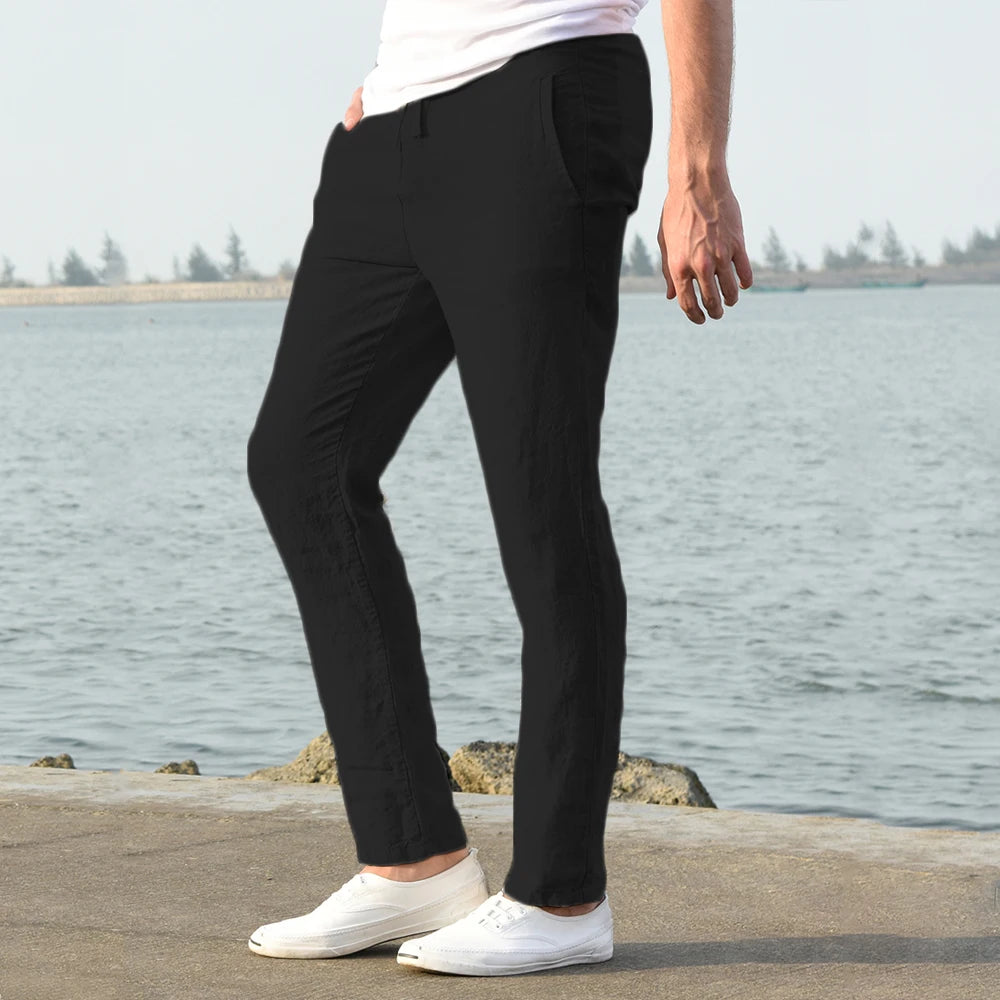 V&CO™  LINEN DRAWSTRING TROUSERS