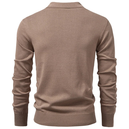 CABLE-KNIT ZIP POLO