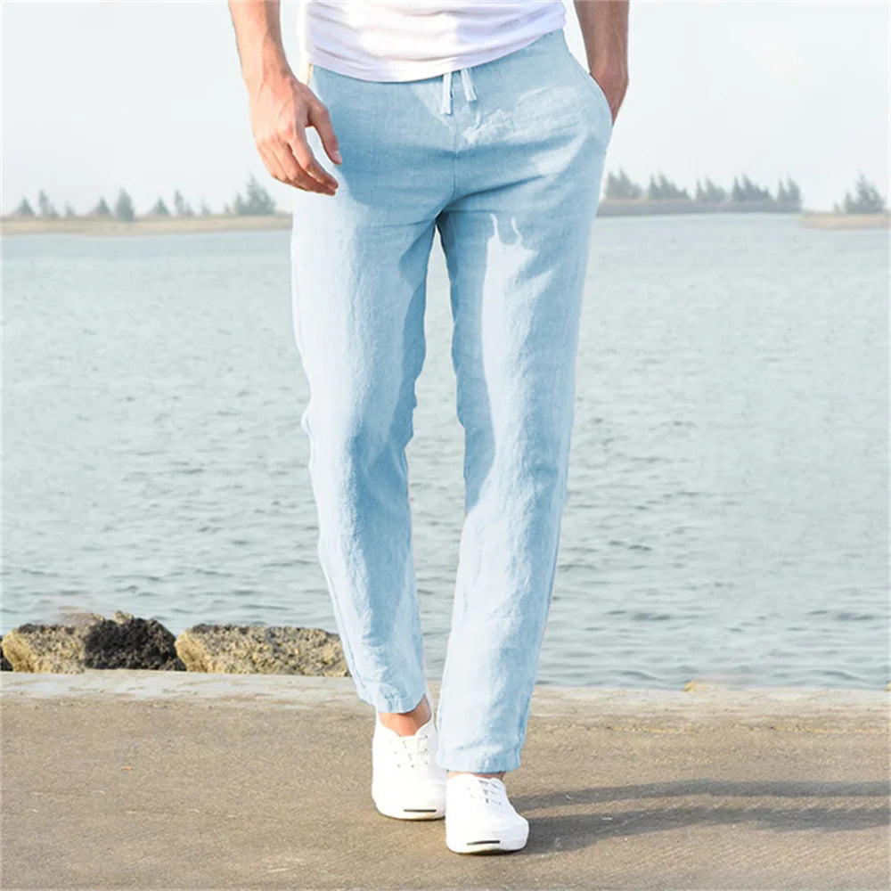 V&CO™  LINEN DRAWSTRING TROUSERS