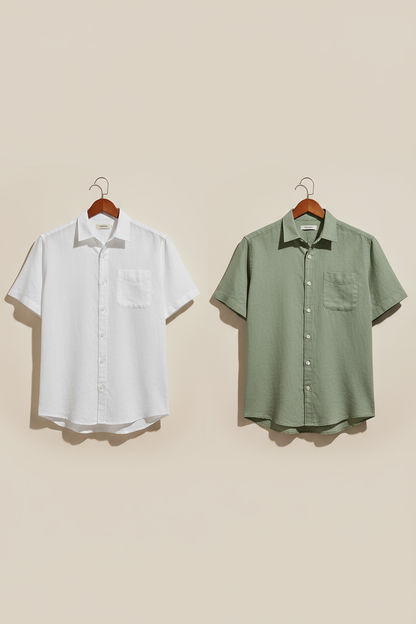 V&CO™ Riviera Linen Shirt (Short Sleeve)