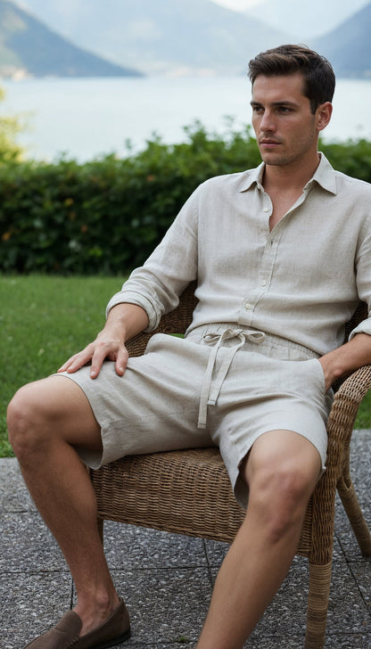 V&CO™  LINEN DRAWSTRING SHORTS