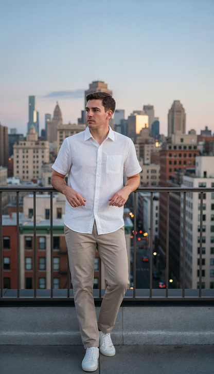 V&CO™ Riviera Linen Shirt (Short Sleeve)